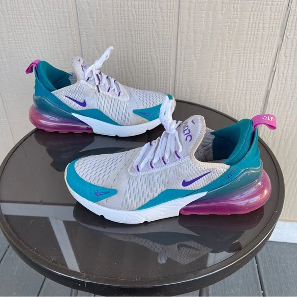 Nike | Shoes | Nike Air Max 27 White Teal Purple Athletic  display picture 2